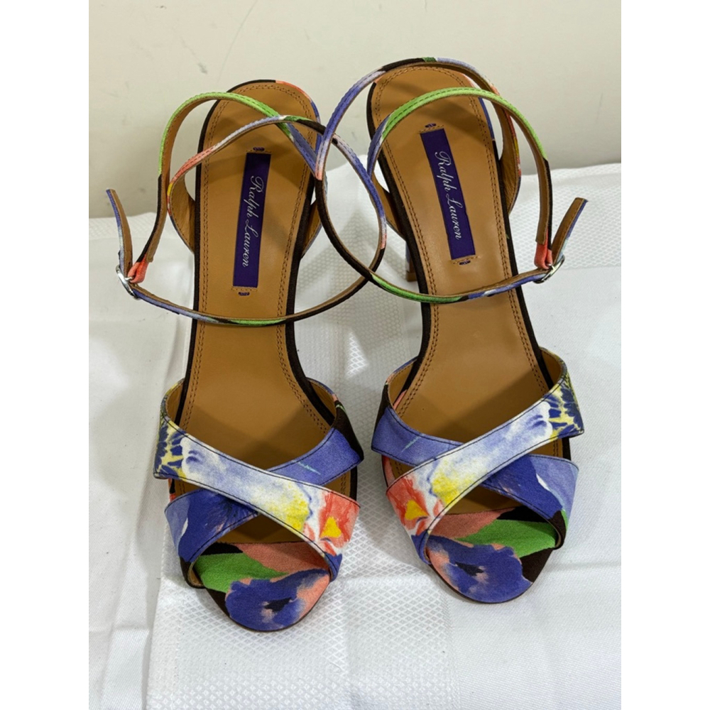 Women's Ralph Lauren Floral Heels Purple/Green Size 7